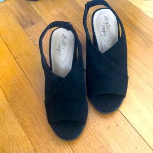 Black peep toe heels